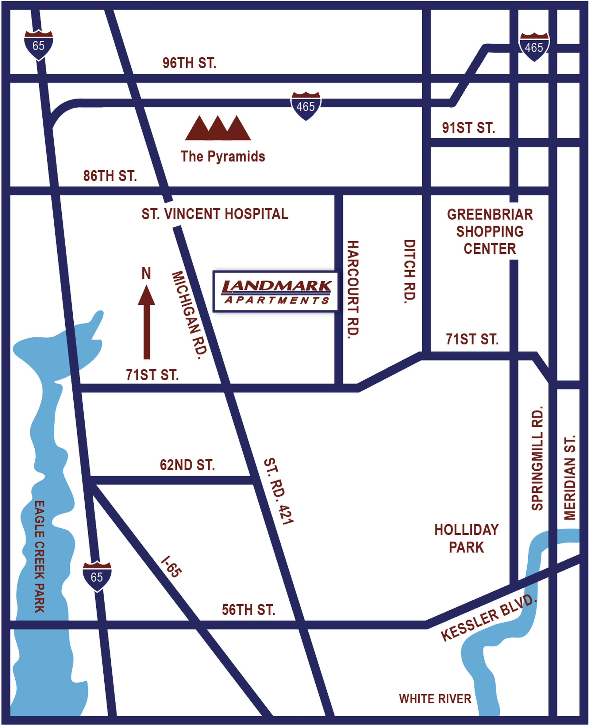 Landmark Apartments Area Map